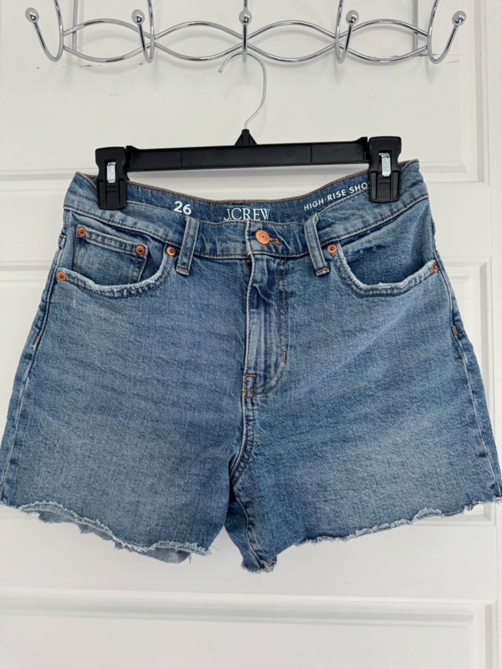 J. Crew High-Rise Jean Shorts in Light Blue Wash